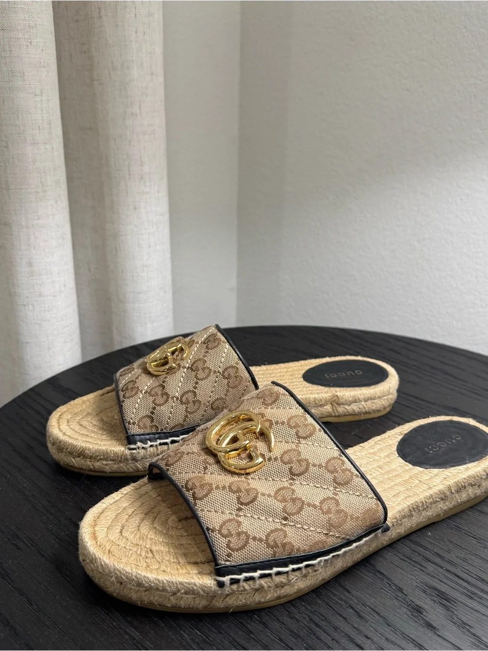 Gucci Matelasse Pilar GG Canvas Espadrille Sandals 39